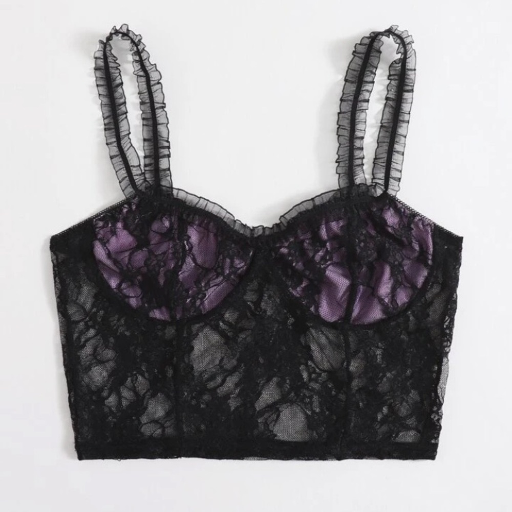 *🧡3/20$*Purple & Black Laced Cropped Cami